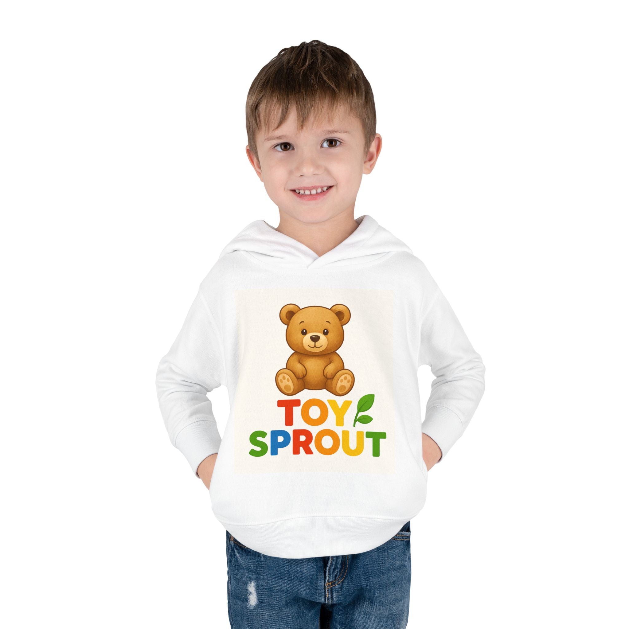 Toddler Hoodie — 'Toy Sprout' Cute Bear & Sprout Pullover for Babies